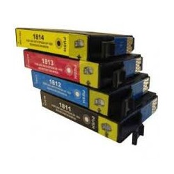 Pack 4 Tinteiros Compativeis Epson, 18XL - 1811BK/1812C/1813M/1814Y