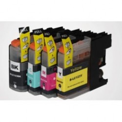 Pack 4 Tinteiros Brother Compatíveis LC123 (BK/C/Y/M)