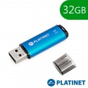 Pen Drive USB x32 GB 2.0 Platinet Metal Azul