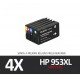 Pack 4 Tinteiros Compatíveis, HP 953 XL / HP 957 XL