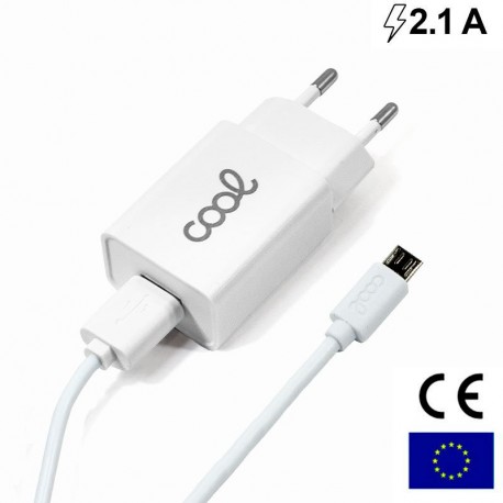 Carregador Universal Micro- USB COOL 2.1Amp Branco