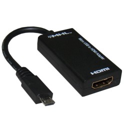Cabo Micro-USB a HDMI 3GO MHL ( conector 5Pins) c/Adaptador Tipo C